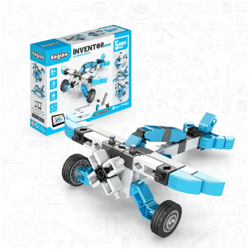 Image of Engino Inventor Mechanics Acrobatic plane with 5 bonus m Make Your Own Toys One Size Multi 89422099000