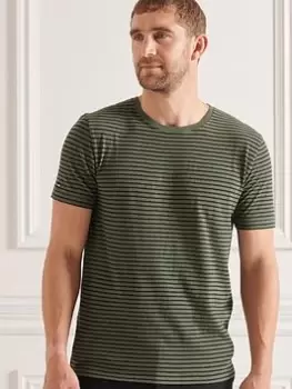 Image of Superdry Studios Hemp Blend T-Shirt, Green/Black, Size S, Men