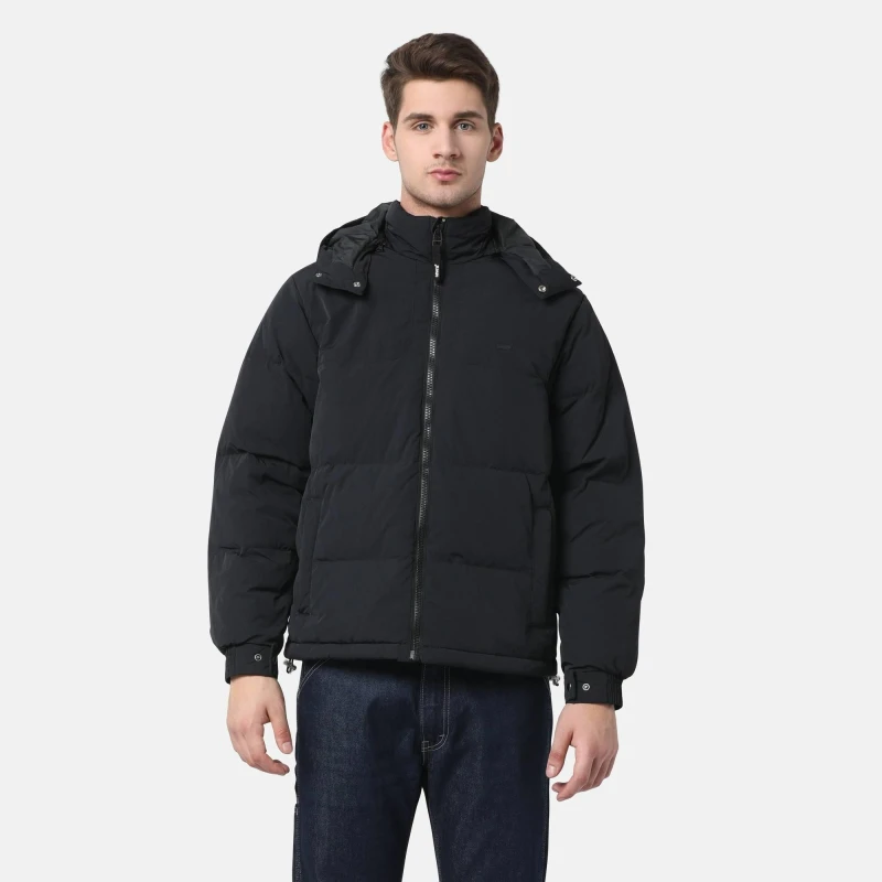 Image of Levis Mens Rockridge Jet Insulated Short Puffer Jacket Jet Black male S
