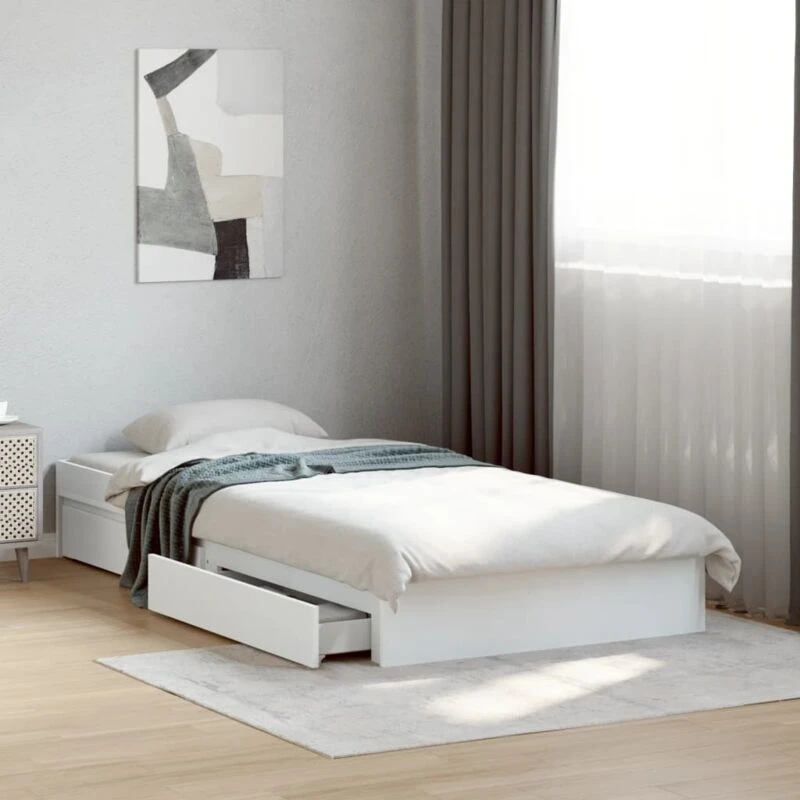 Image of VIDAXL Bed Frame with Drawers without Mattress White 90x200cm Vidaxl 3280678