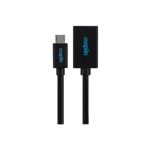 Image of Maplin USB A 2.0 Female to Micro USB B Cable Supports On The Go OTG 0.15m