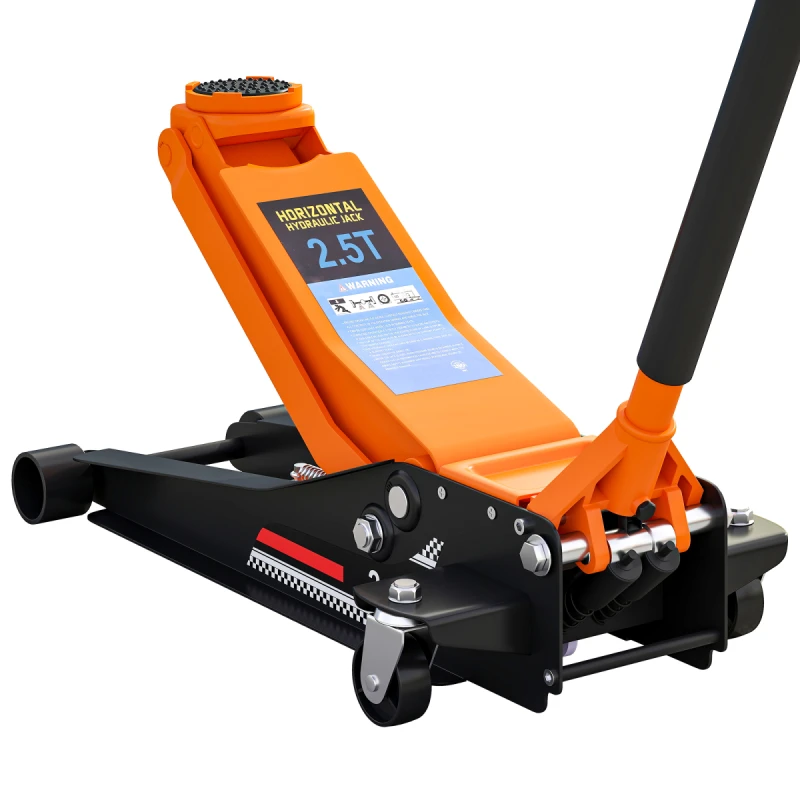 Image of HOMCOM HOMCOM 2.5 Ton Low Profile Floor Jack, 7.5-47cm Hydraulic Car Trolley Jack in Orange Orange One Size Unisex 5063603683716