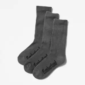 Image of Timberland Stratham 3-pack Crew Sport Socks For Men In Dark Grey Dark Grey, Size M