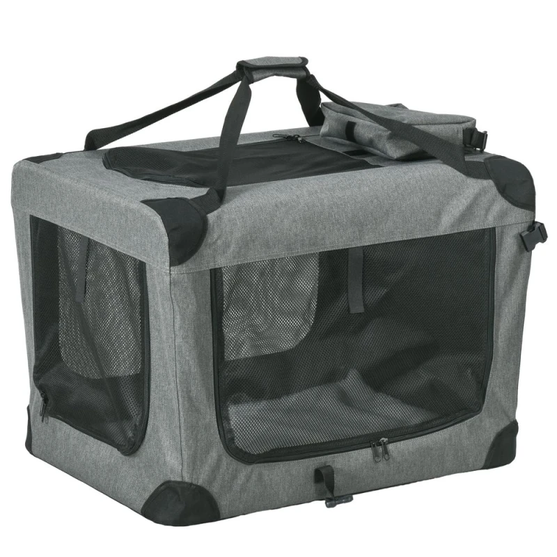 Image of PawHut Folding Pet Carrier Bag House - Grey 70x51x50cm D00-135V04GY
