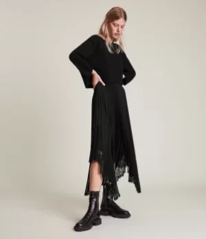 Image of AllSaints Womens Aspyn 2-In-1 Dress, Black, Size: XS