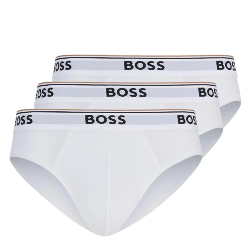 Image of Boss Mens 3 Pack Briefs White 100 male X Large