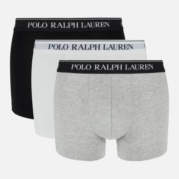 Image of Polo Ralph Lauren Mens 3 Pack Trunk Boxers - White/Polo Black/Andover Heather - M