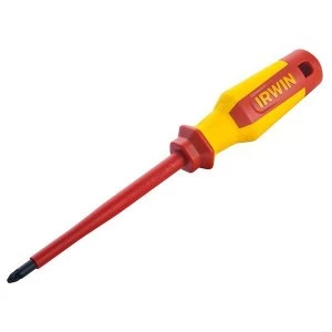 Image of IRWIN VDE Pro Comfort Screwdriver Pozi Tip PZ2 x 125mm