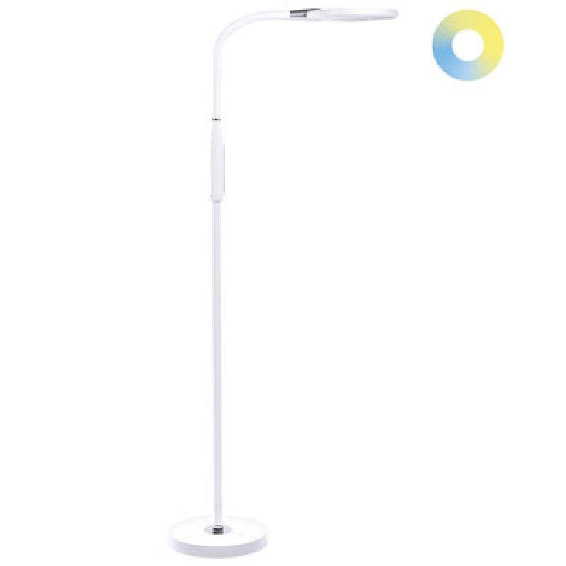 Image of Beliani LED Floor Lamp Cassiopeia With Dimmer Metal White