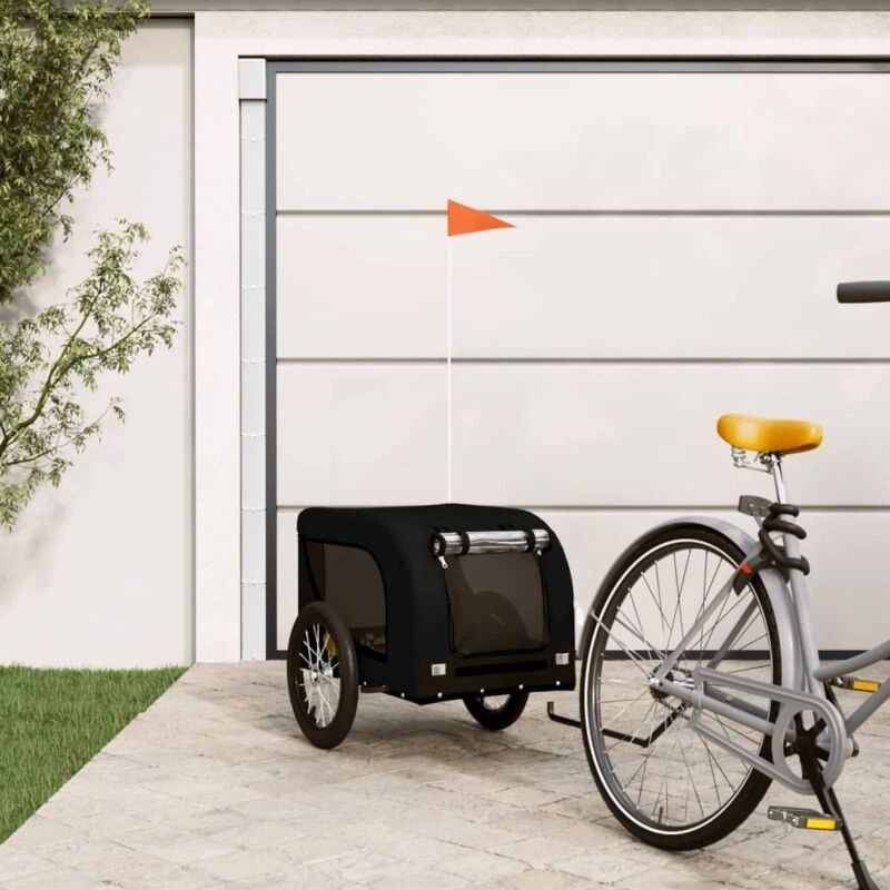 Image of VIDAXL Pet Bike Trailer Black Oxford Fabric and Iron Vidaxl 8720845770884