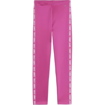 Image of Tommy Jeans Skinny Tape Leggings - Vivid Fuchsia