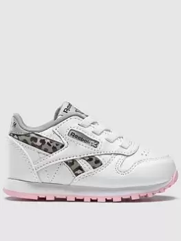 Image of Reebok Infant Girls Classic Leather, White, Size 4