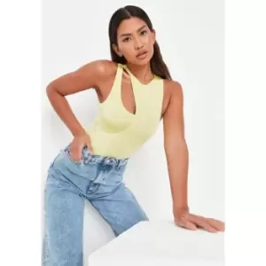 Image of Missguided Slinky Asym Bodysuit - Green