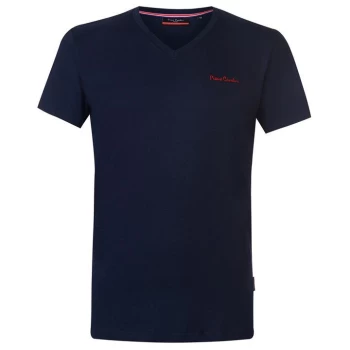 Image of Pierre Cardin V Neck T Shirt Mens - Blue