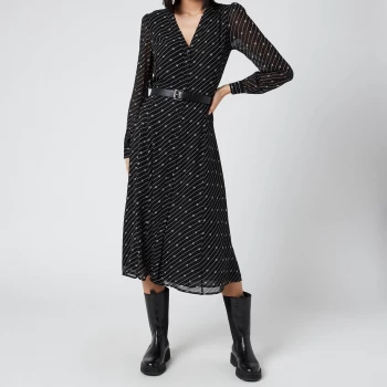 Image of Michael Kors Womens Circle Logo Shirt Dress - Black/White - XS