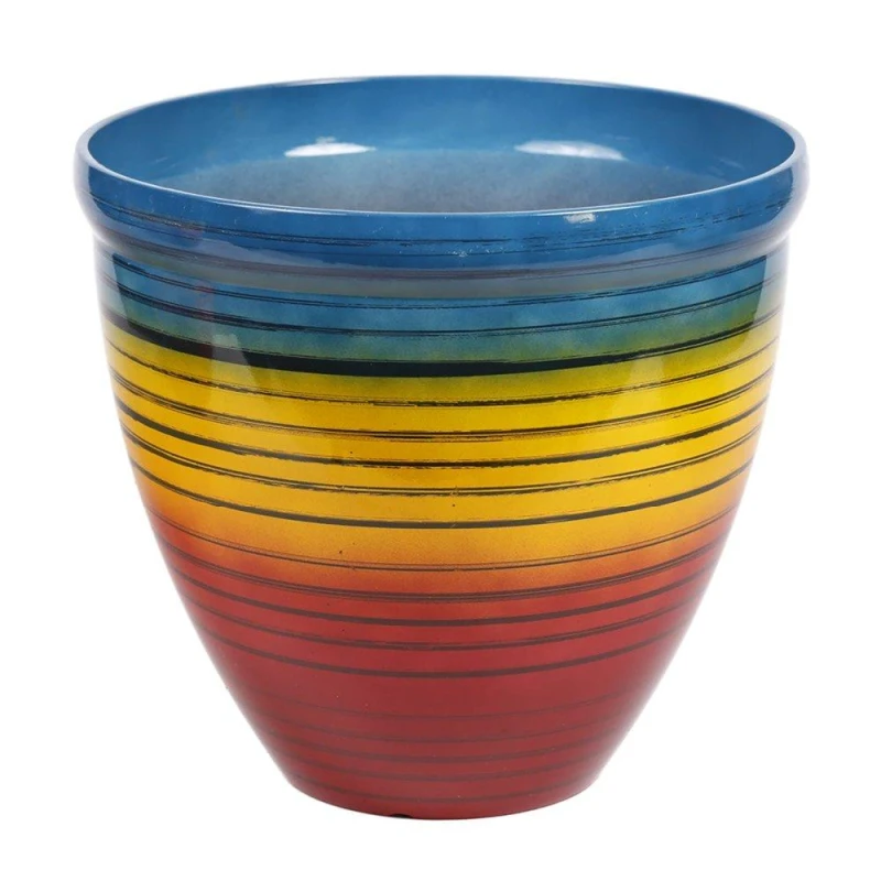 Image of YouGarden Pair of Rainbow Planters (33cm) Multi unisex 33cm diame