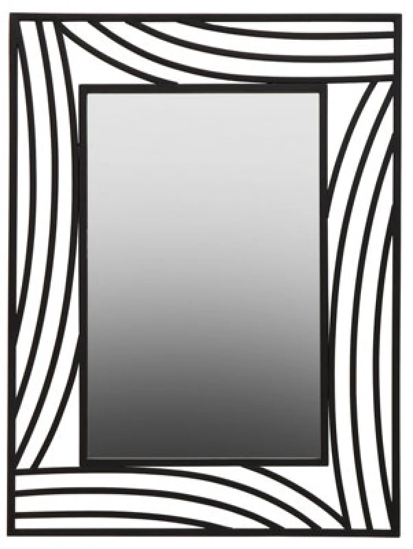 Image of Orsina Logan Wall Mirror, Clear, Black, Glass, Wood, Metal