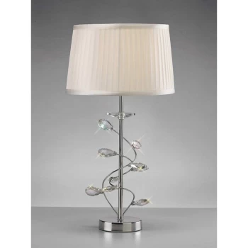 Image of Willow Table Lamp with White Shade 1 Bulb polished chrome / crystal