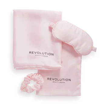 Image of Revolution Beauty The Beauty Sleep Satin Sleep Set - Pink