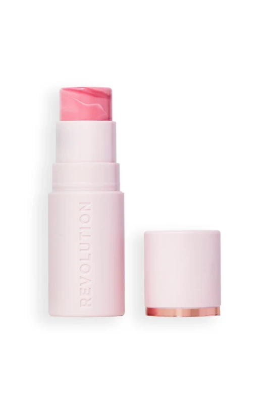Image of Revolution Womens Skin Silk Marble Blush Stick 4.5g in Pinched Light Pink Pinched Light Pink Female