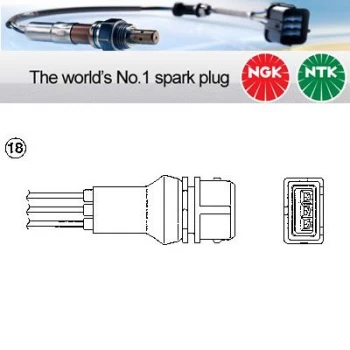 Image of 1x NGK NTK Oxygen O2 Lambda Sensor OZA446-E15 OZA446E15 (1848)