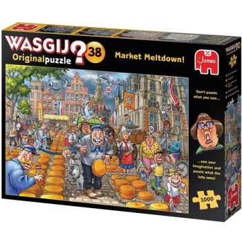 Image of Jumbo Wasgij 38 Market Meltdown Jigsaw Puzzle - 1000 Pieces