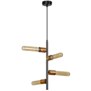 Image of Emibig Adalio Black Multi Arm Pendant Ceiling Light 4x E27