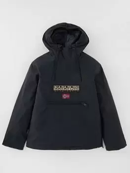 Image of Boys, Napapijri Napapirjri Northfarer Kids Insulated Overhead Pocket Anorak, Black, Size 4 Years