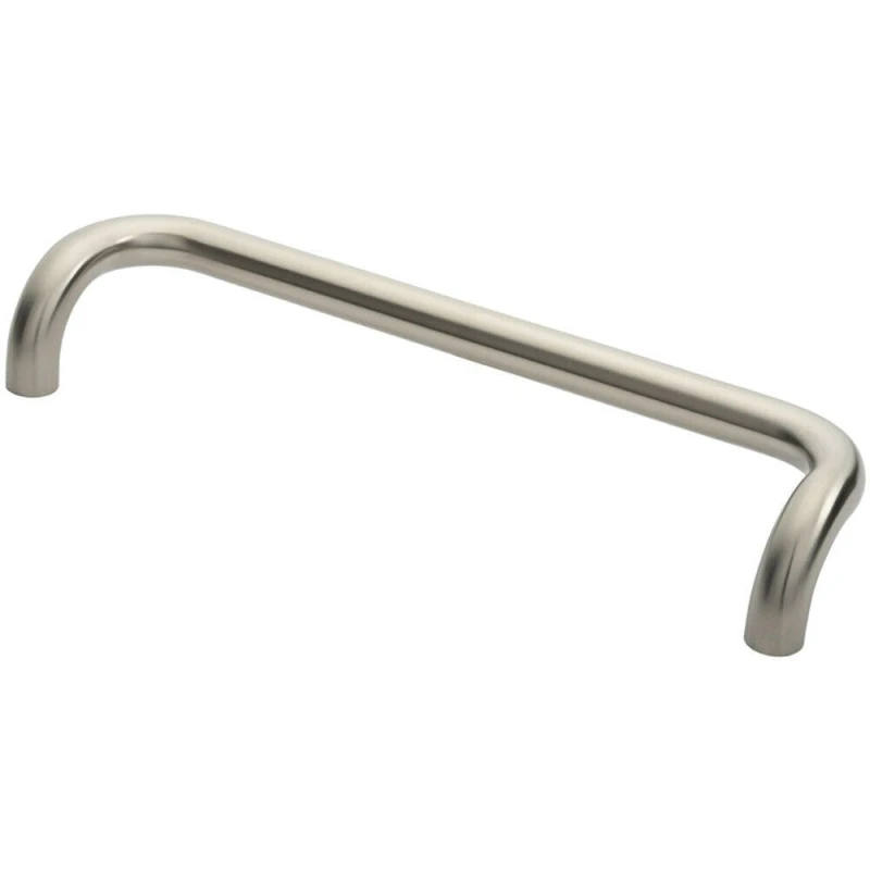 Image of Loops Cranked Pull Handle 480 x 30mm 450m Fixing Centres Satin Stainless Steel Metallics unisex