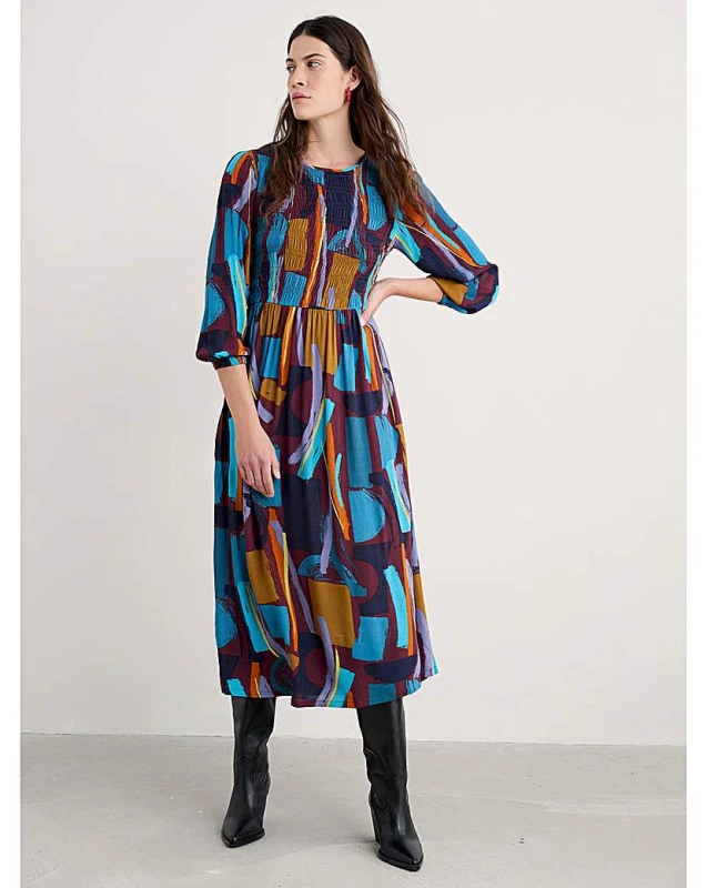 Image of Seasalt Seasalt Cornwall Meadowsweet Dress Blue Multi-Coloured - Seasalt - Size: 14 Blue Multi-Coloured Female 14 PV67604