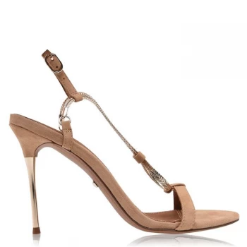 Image of Reiss Kendall Strap Heels - Brown Suede