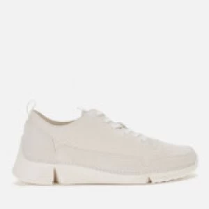 Image of Clarks Womens Tri Spark Trainers - White Snake - UK 4