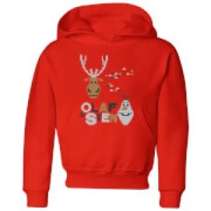 Image of Disney Frozen Olaf and Sven Kids Christmas Hoodie - Red - 11-12 Years