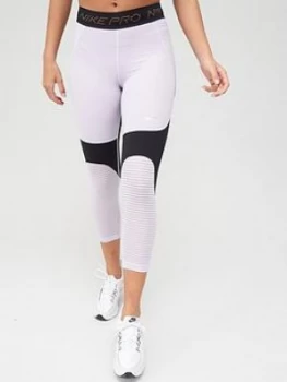 Image of Nike Training Pro Crop Leggings - Lilac