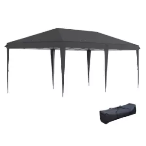 Image of Outsunny 3 x 6m Pop Up Gazebo, Foldable Canopy Tent, Height Adjustable Wedding Awning Canopy w/ Carrying Bag, Black