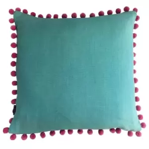 Image of Mardi Gras Pom-Pom Cushion Aqua