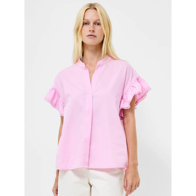Image of French Connection Womens Short Sleeve Blouse Pink female 8 (XS)