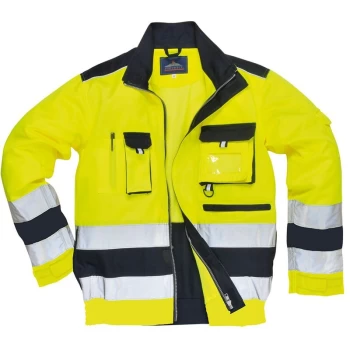 Image of Portwest - TX50YNRL - sz L Lille Hi-Vis Jacket - Yellow/Navy