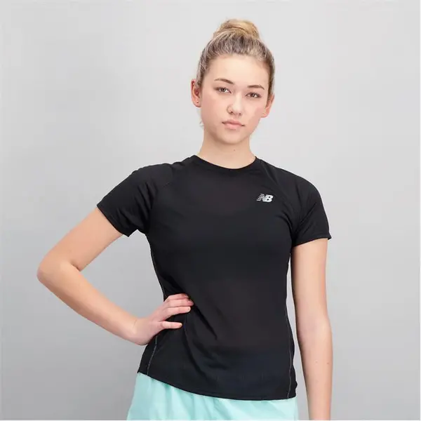 Image of New Balance Impact Short Sleeve Run T-Shirt Womens - Black 8