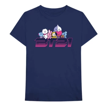 Image of BT21 - Space Wappen Logo Unisex Medium T-Shirt - Blue