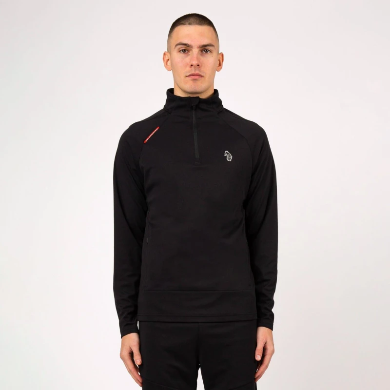 Image of Luke 1977 Indicator Overhead Zip Funnel Neck Sweatshirt Black male S