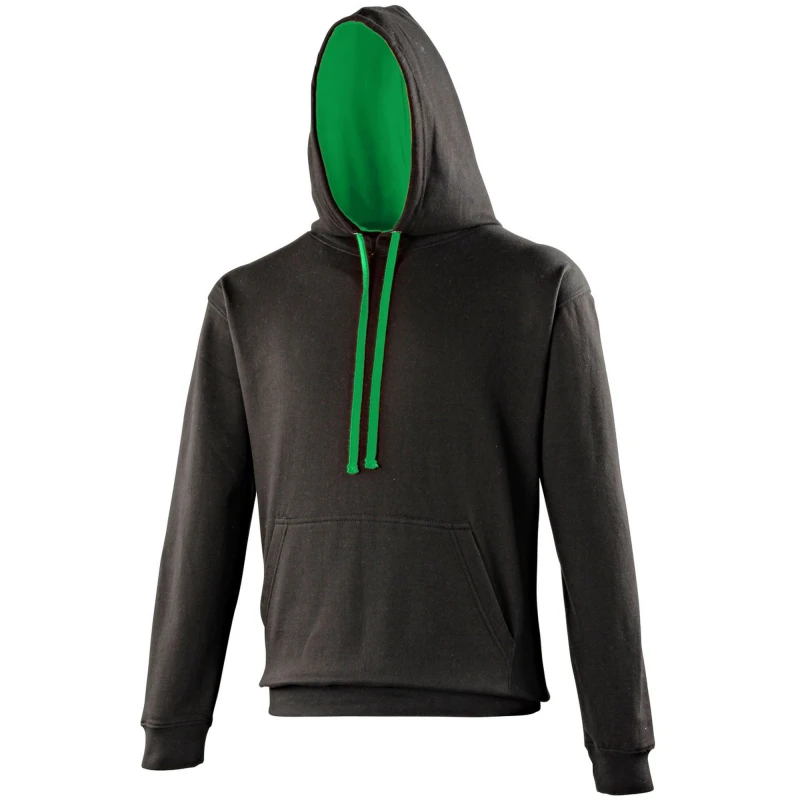 Image of AWDis AWDis Men Varsity Hooded Sweatshirt Hoodie in True Black Size: X-Small True Black XS Male 5054752801373