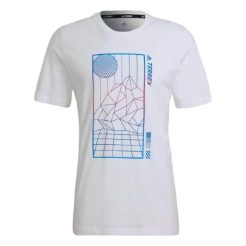 Image of adidas Terrex Mountain Fun Graphic T-Shirt Mens - White