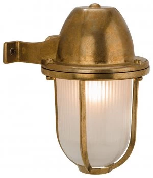 Image of 1 Light Outdoor Wall Light Solid Brass, Frosted Glass IP64, E27