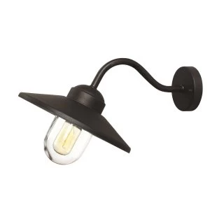 Image of 1 Light Outdoor Fisherman Dome Wall Lantern Black IP44, E27