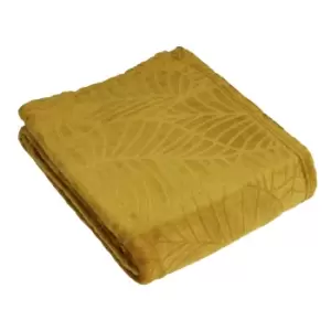 Image of Folio Botanical Fleece Throw Mustard