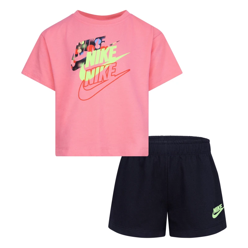 Image of Nike Boxy T-Shirt & Shorts Set Babies - Black 2 - 3 Years