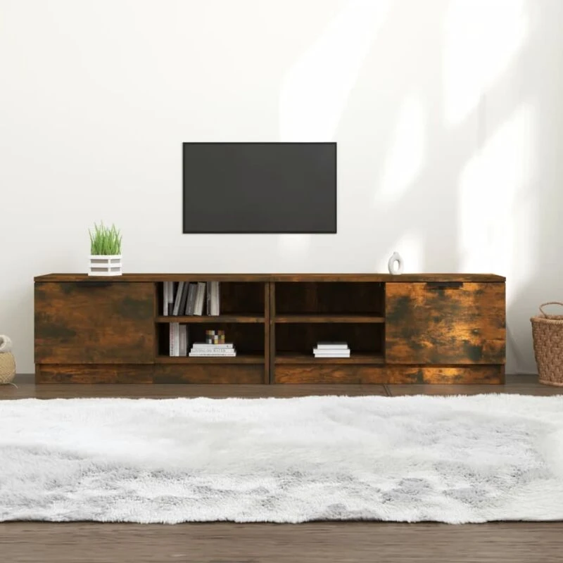 Image of VIDAXL Vidaxl - tv Cabinets 2 pcs Smoked Oak 80x35x36.5cm Engineered Wood 8720286968352