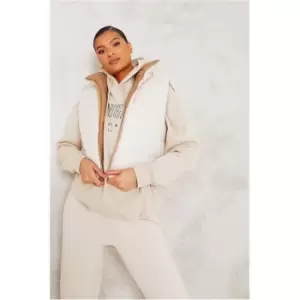 Image of I Saw It First Mocha Two Tone Padded Gilet - Brown