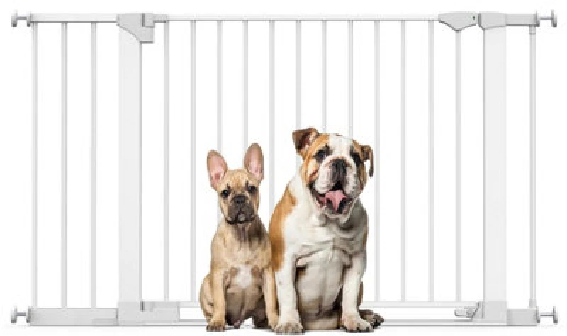 Image of Bettacare Safestep Dog Gate, White, 131Cm - 138Cm, Extra Low Walkthough, 81Cm Extra Wide Doorway, Extra Wide Pet Gate